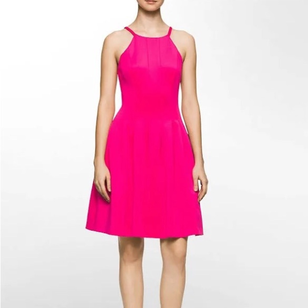 Calvin Klein pink fit and flare dress with pockets